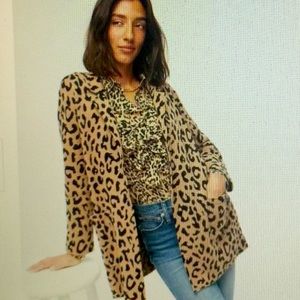 JCrew Sophie Leopard Open Front Cardigan